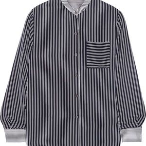 Theory silk black and white silk top